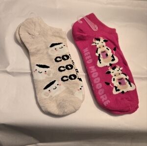 Coffee Themed Ankle Socks - Pink and Cream • Women's Sizes 4 - 10